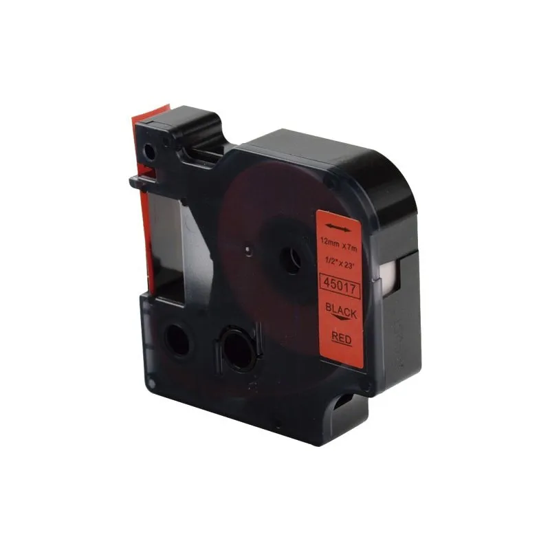 Cinta compatible rotuladora electrónica Dymo D1 12mm negro/ transparente