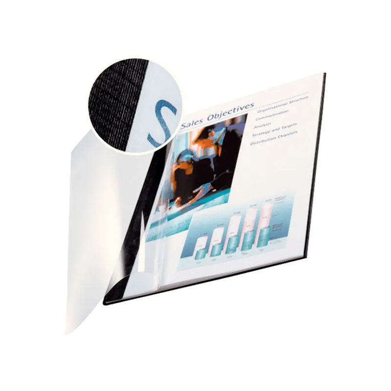 Tapa de encuadernación flexible Esselte Channel 07mm negro de 36 a 70 hojas
