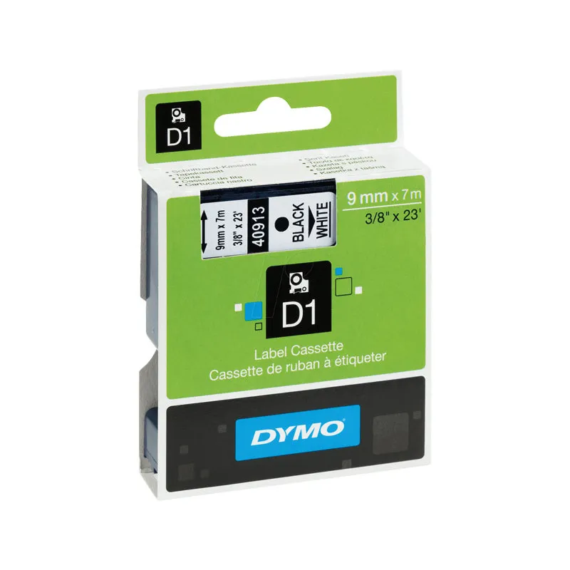 Cinta rotuladora electrónica Dymo D1 9 mm Negro/ blanco 7m