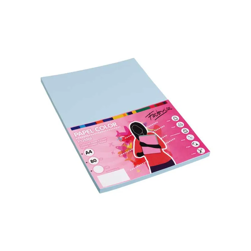 Papel multifunción A4 de colores Fabrisa Azul claro