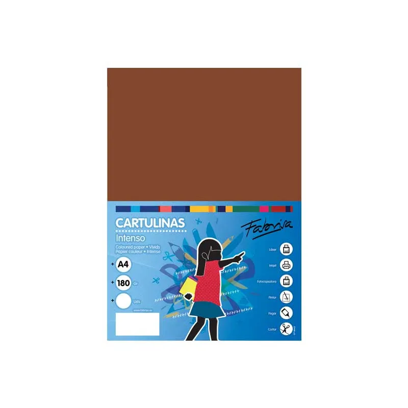 Cartulina de color A4 Fabrisa Marrón