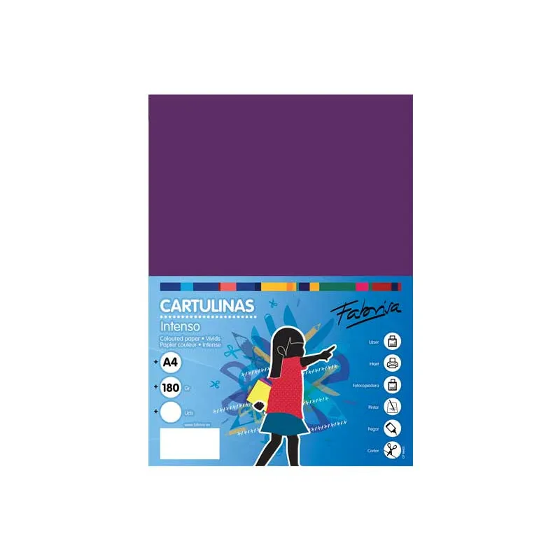 Cartulina de color  A4 Fabrisa Morado