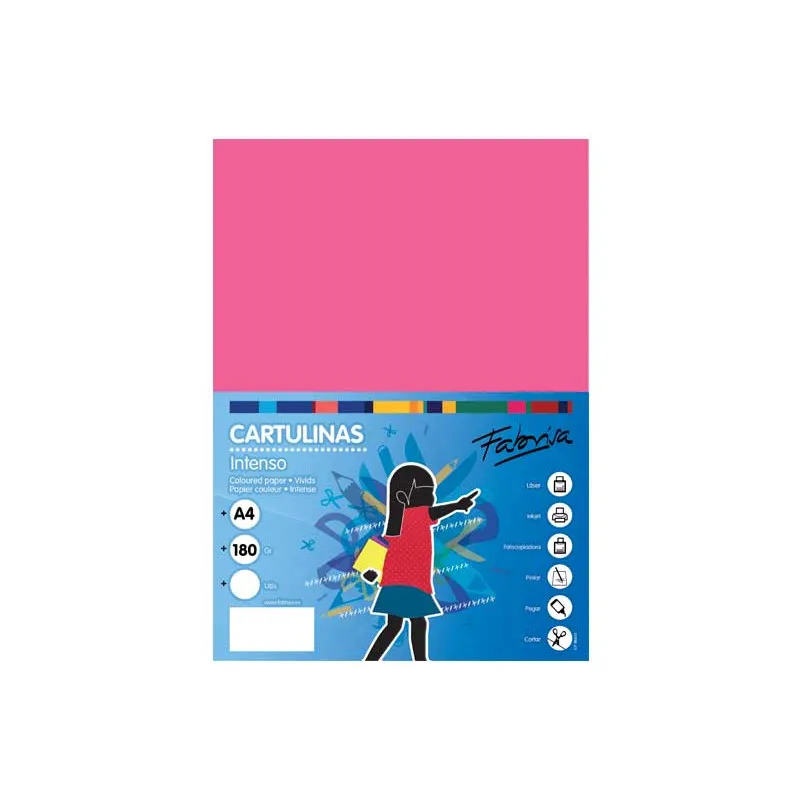 Cartulina de color  A4 Fabrisa Fucsia