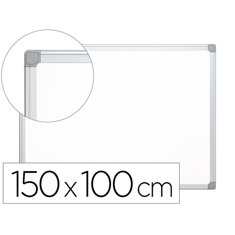 Pizarra blanca Q-connect lacada magnética marco de aluminio 150x100cm