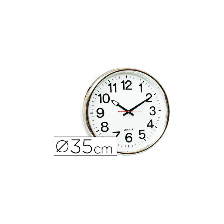 Reloj de pared plástico oficina redondo 35 cm