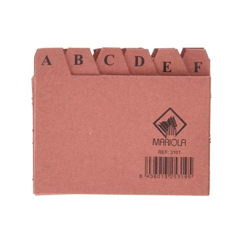 Separadores abecedario para ficheros de cartón Mariola Para fichero nº1, 65x95mm