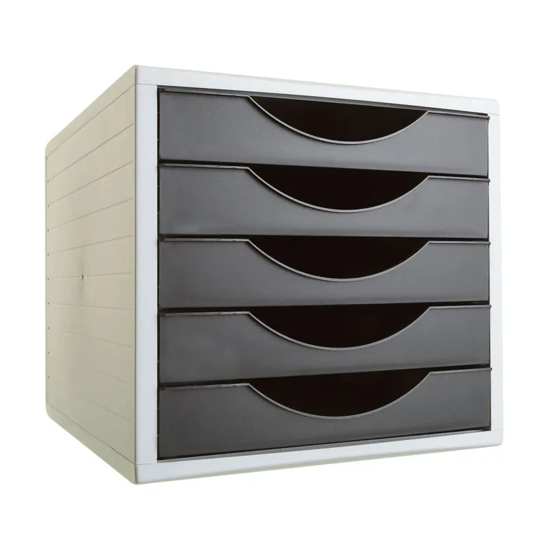 Módulo de 5 cajones opacos Archivo 2000 Archivotec Negro