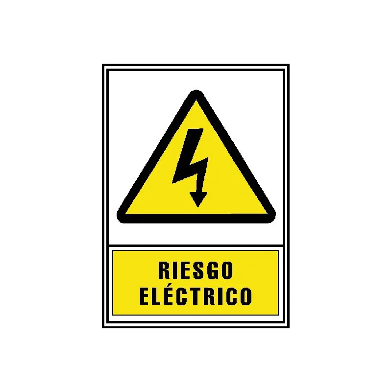 Señal "Riesgo Eléctrico".Señal de PVC.Señal de advertencia. 210x297 A/4