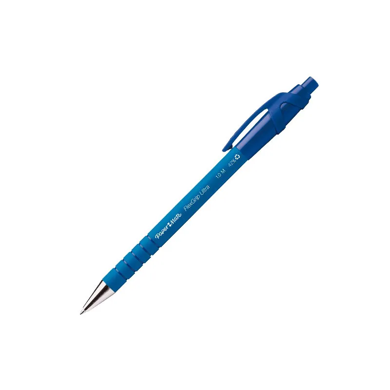 Bolígrafo Retráctil Paper Mate Flexgrip Azul
