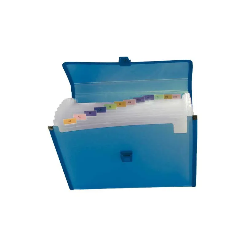 Carpeta Clasificadora con broche  Grafoplás Polipropileno Folio Azul translúcido 13 Separadores