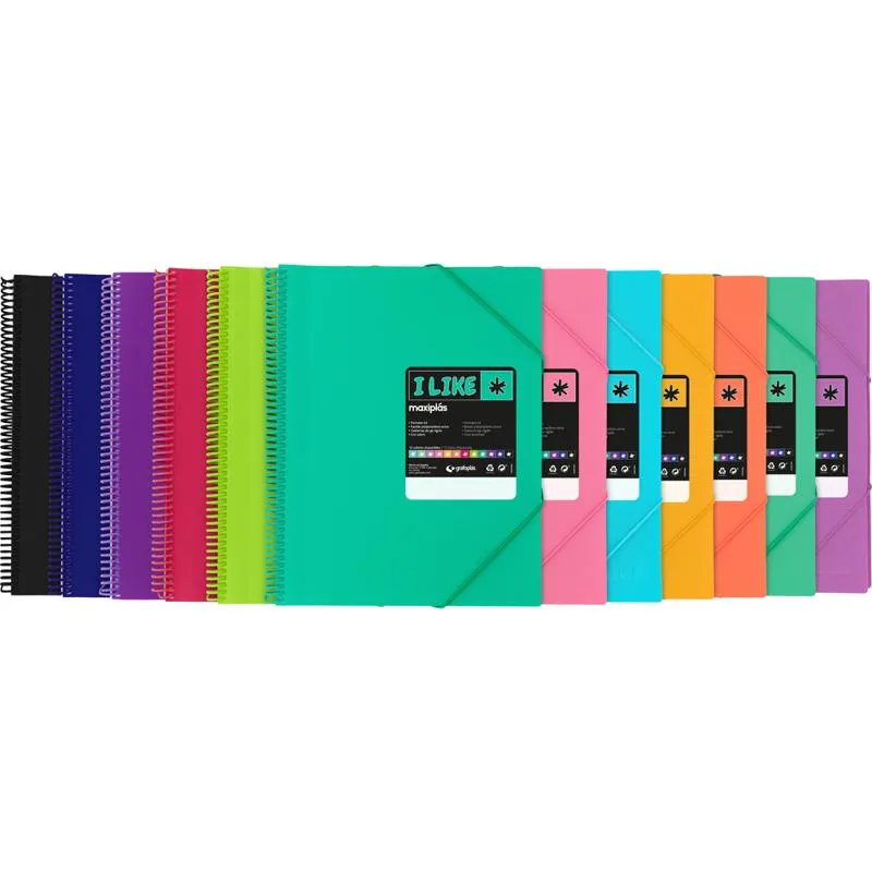 Carpeta con 60 Fundas Grafoplás Polipropileno A4 Mandarina