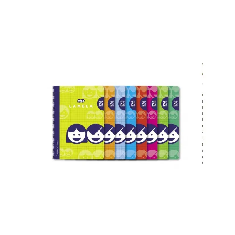 Cuaderno espiral cubierta básica Lamela 80 hojas folio.  cuadro 2,5mm