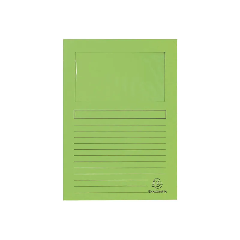 Subcarpeta cartulina A4 con ventana Exacompta Verde claro