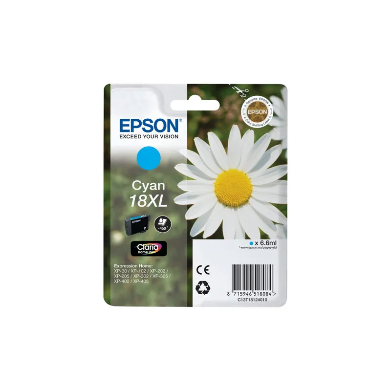 Cartucho Inkjet Epson 18 Cian 450 páginas Cartucho XL