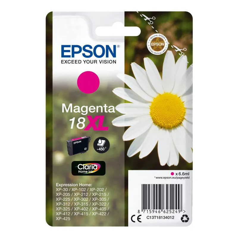 Cartucho Inkjet Epson 18 Magenta 450 páginas Cartucho XL