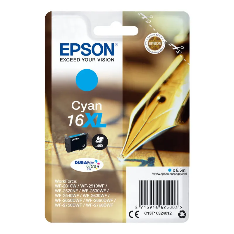 Cartucho Inkjet Epson 16 Cian 450 páginas Cartucho XL