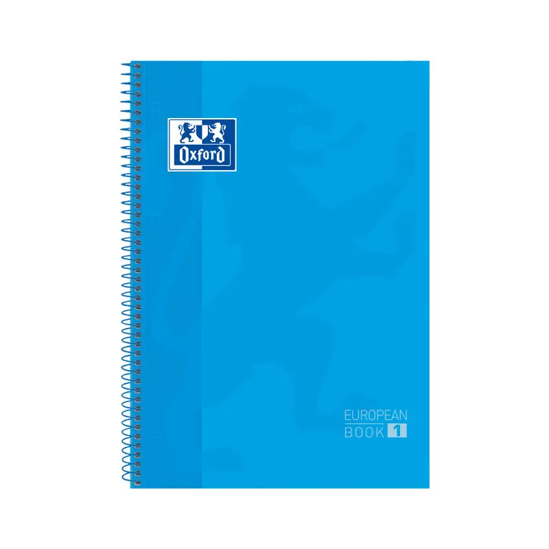Cuaderno Espiral microperforado A4 Oxford 90 g Cuadro 5mm 80 hojas Turquesa Tapa Extradura
