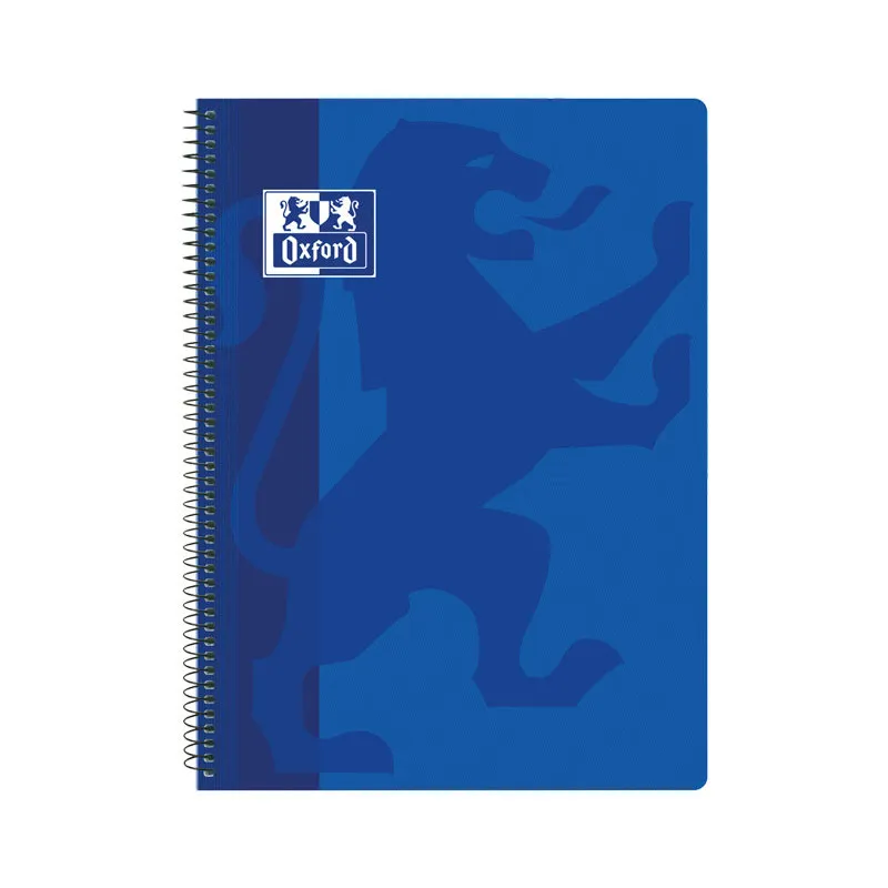Cuaderno espiral tapa plástico folio cuadriculado 80 hojas Oxford Classic Azul marino