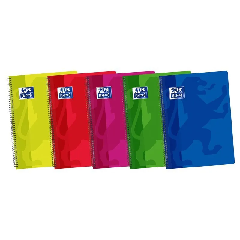 Cuaderno Espiral Folio Oxford 90 g Cuadro 4mm 80 hojas Tapa Plástico