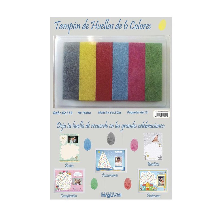 Tampón de huellas 6 colores