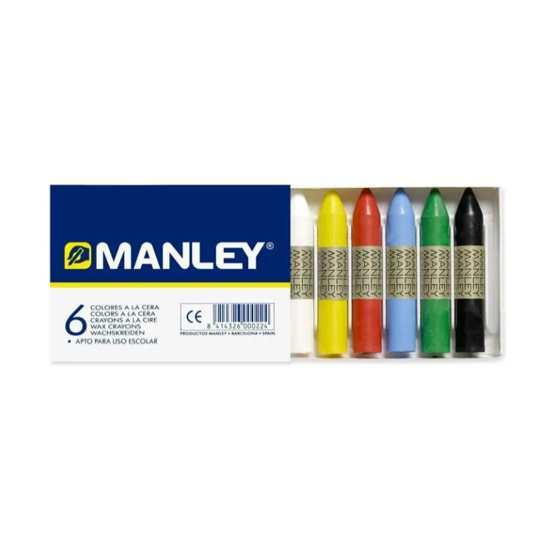 Lápices de cera de colores Manley 6 colores surtidos
