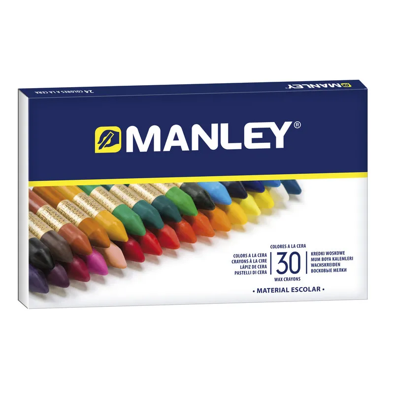 Lápices de cera de colores Manley Caja de 30