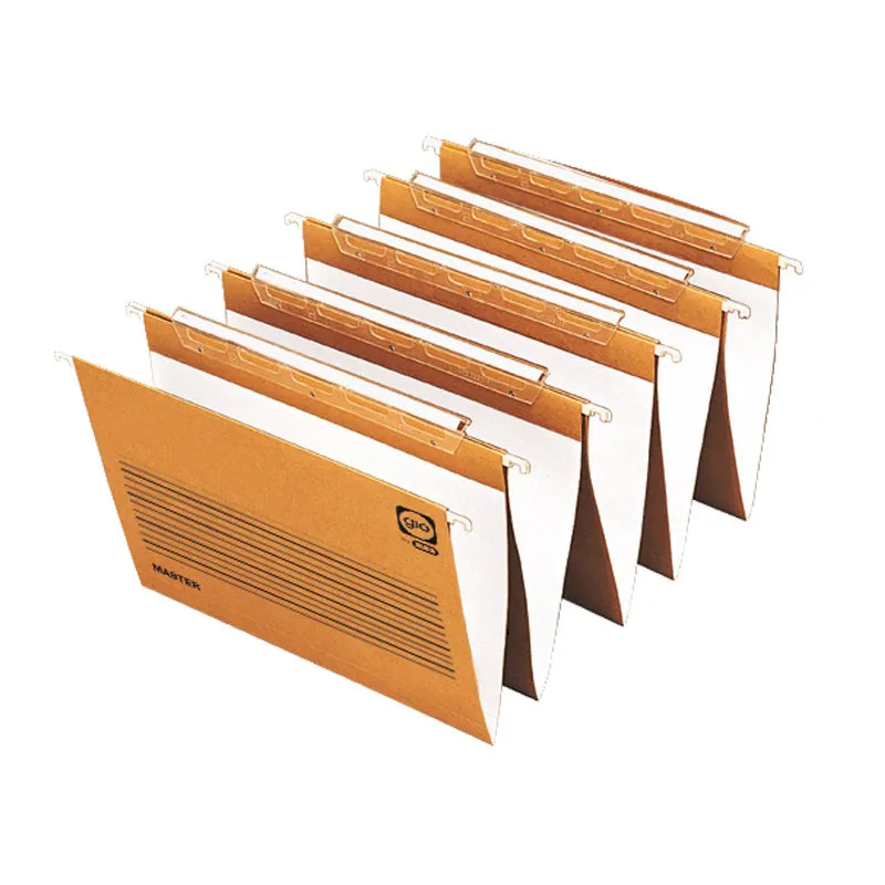 Carpeta colgante con visor superior largo kraft bicolor varilla metálica A4