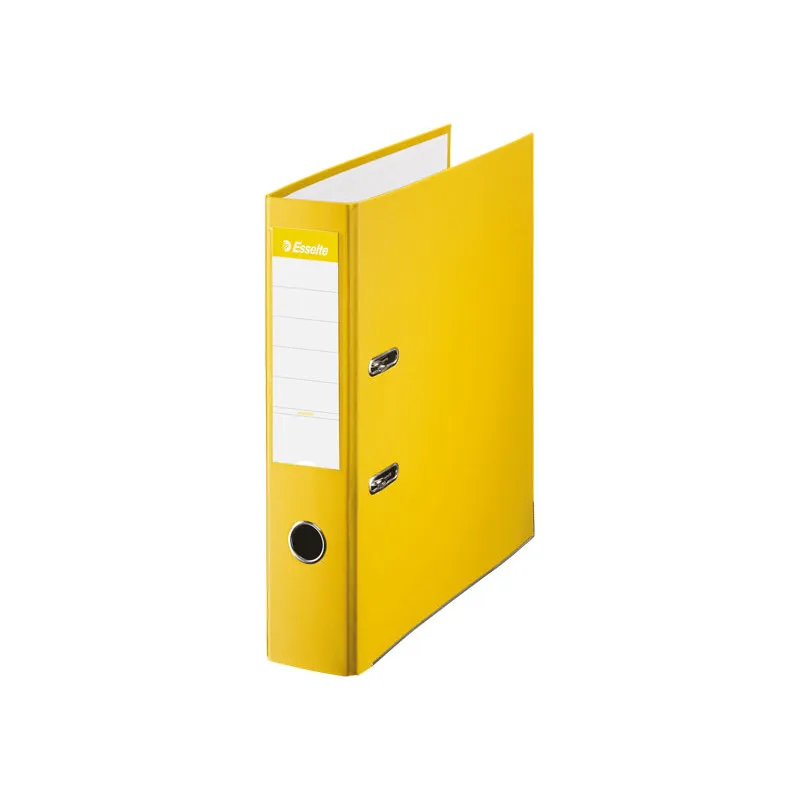 Archivador de palanca folio PP de plástico forrado Esselte Lomo 75mm amarillo