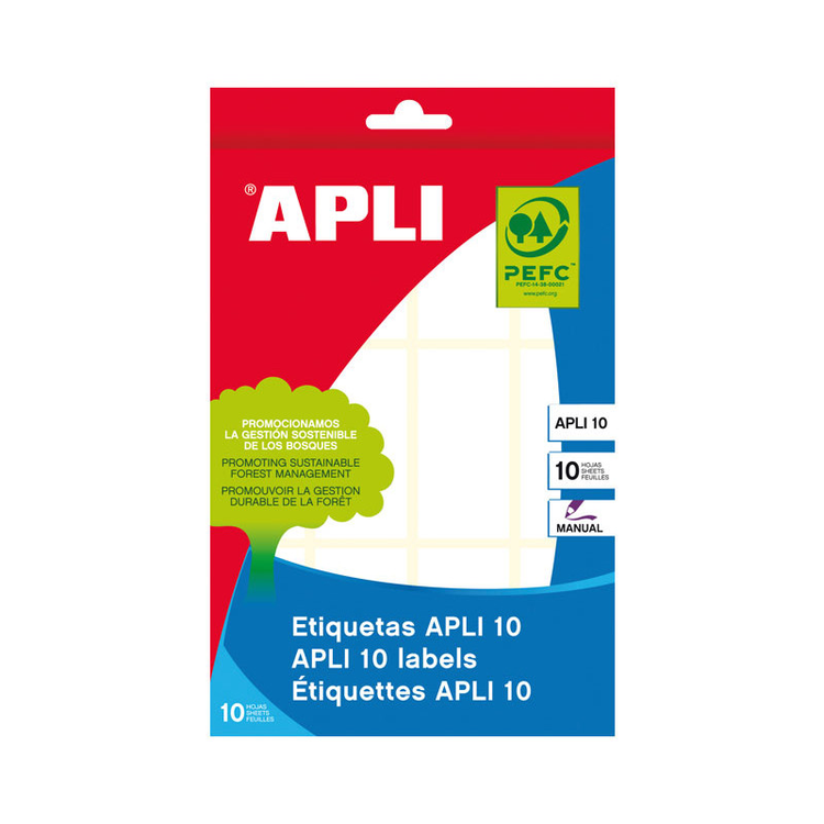 Etiquetas adhesivas Apli en Bolsa 10 26x54mm