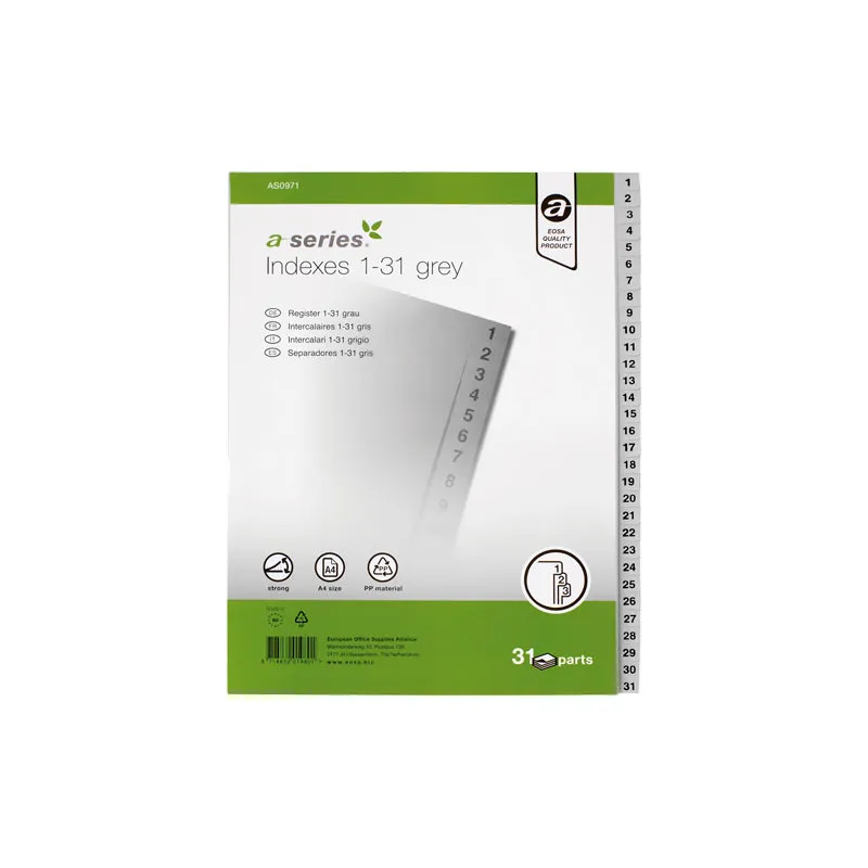 Separadores de PP A-Series A4 Numérico 1-31