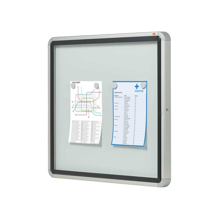 Vitrina para anuncios con puerta oscilante uso exterior Nobo 73x79cm (para 6 a4)