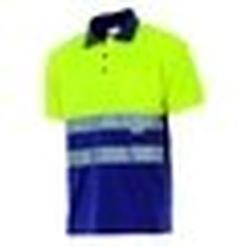Polo bicolor Alta Visibilidad manga corta Talla 2xl, azulina/ amarillo