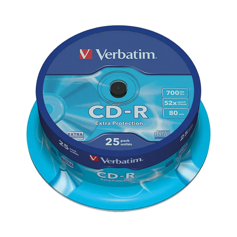 CD-R grabable 700Mb 80 minutos Verbatim Extra Protection Tarrina de 25 unidades