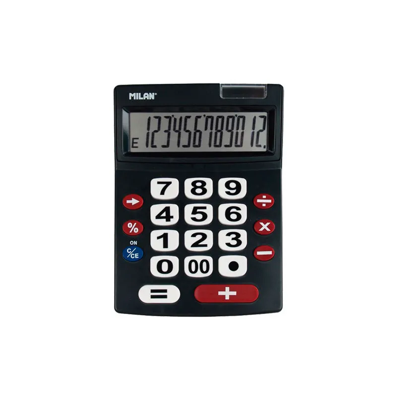 Calculadora de sobremesa extra grande rojo/blanco 12 dígitos Milan