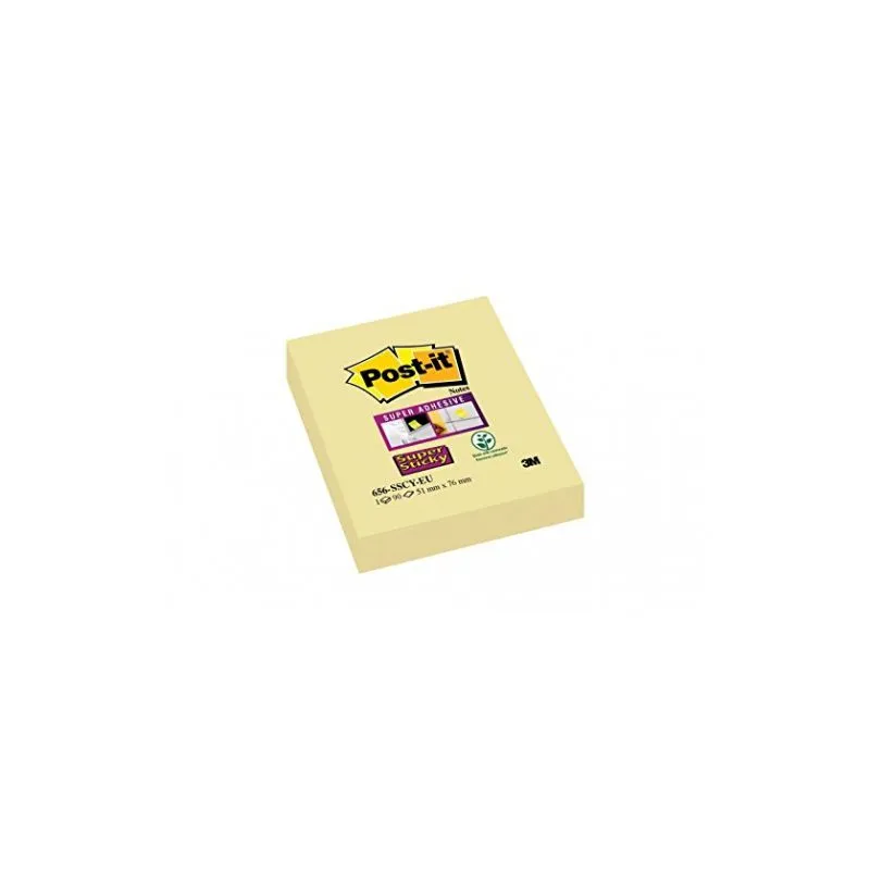 Bloc de notas adhesivas amarillo Post-it Super Sticky 51x76mm