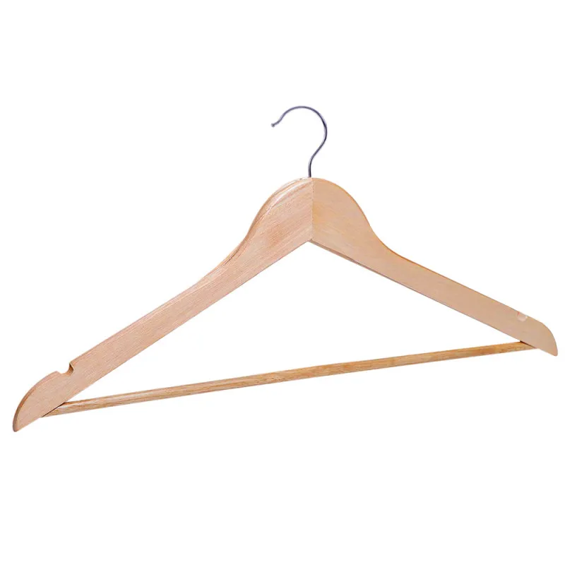 Percha de madera con barra y y muescas