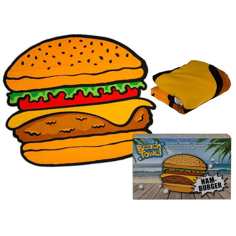 Toalla de Playa Hamburguesa (150x170 cm) 100% poliéster