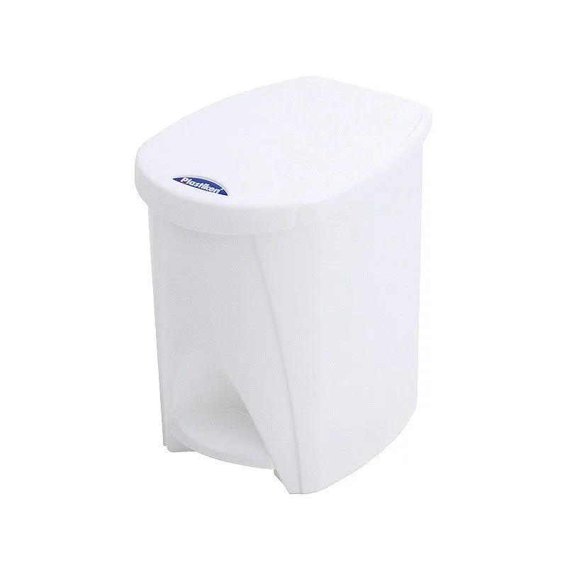 Cubo papelera con tapa pedal 7 litros, medidas: 26x20x29 BLANCA