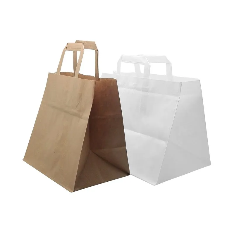 P/250 Bolsa papel kraft asa plana/ancha 26x14x32cm 80gr