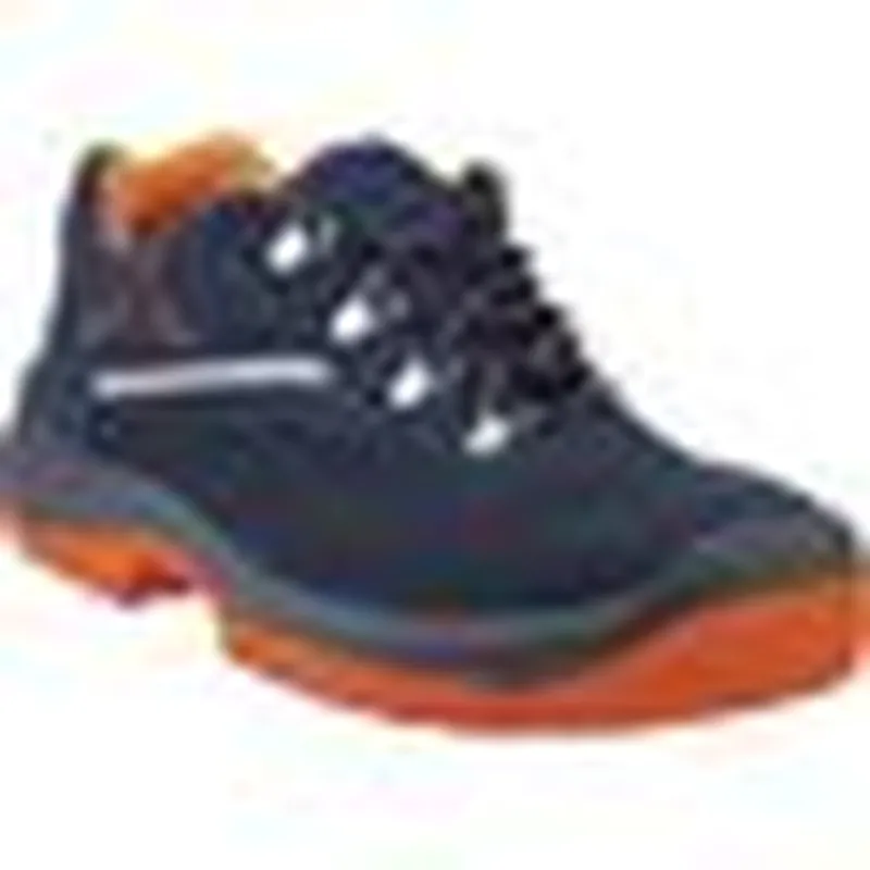 Zapato RIMINI4 S1P SRC piel serraje afelpado perforada Talla 43 azul-naranja
