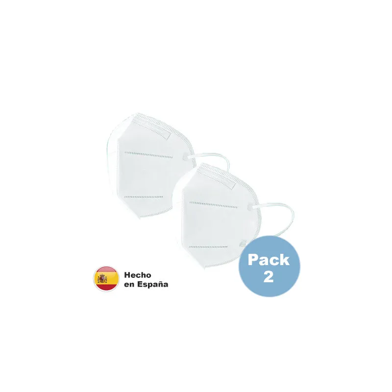 Mascarilla FFP2 NR blanca 5 capas Pack de 2 unidades