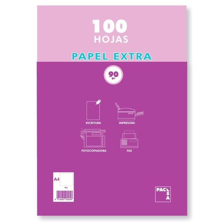 Papel fotocopiadora extra 90g Pacsa A4 blanco