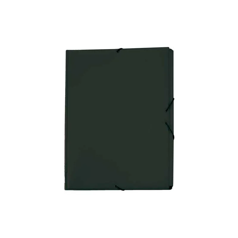 Carpeta con goma Solapas Grafoplás Negro 3 Solapas Folio