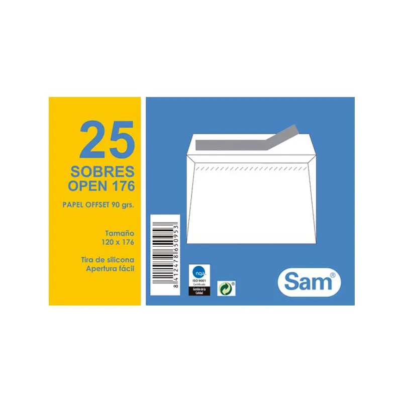 Sobres Adhesivos 120x176mm Blanco (Pack de 25 und)