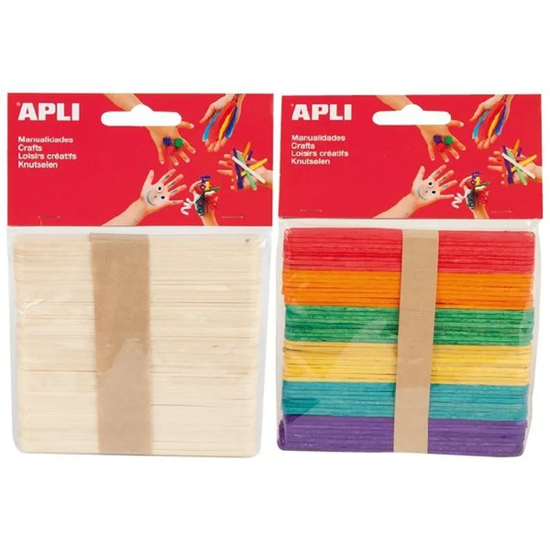 Pack de 50 Palos de Polo Madera Surtidos 114x10 mm