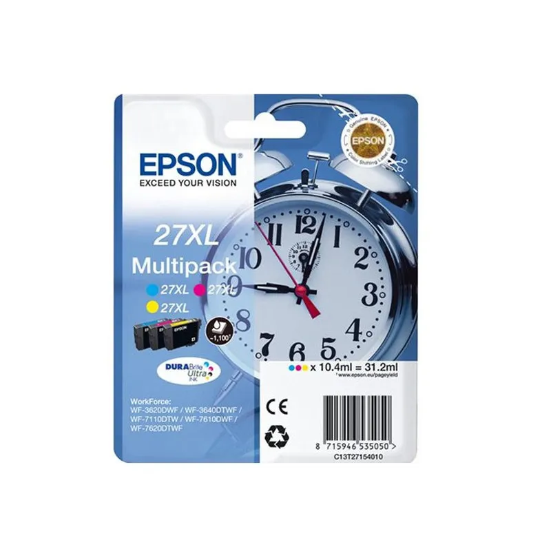 Cartucho inkjet Epson 27XL Pack Cian +Magenta + Amarillo