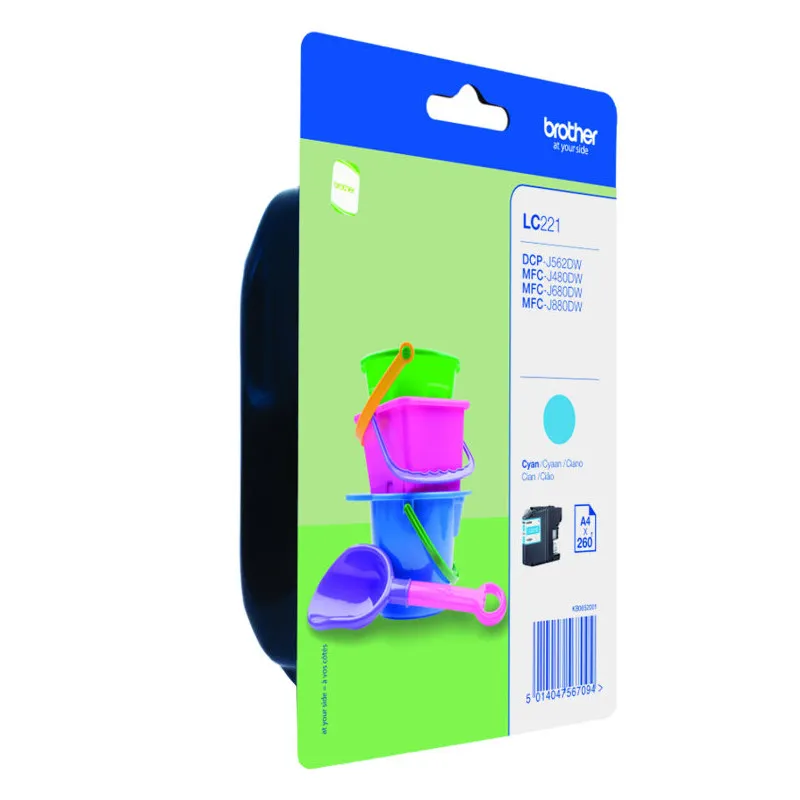 Cartucho inkjet Brother LC221 Cian 260 páginas