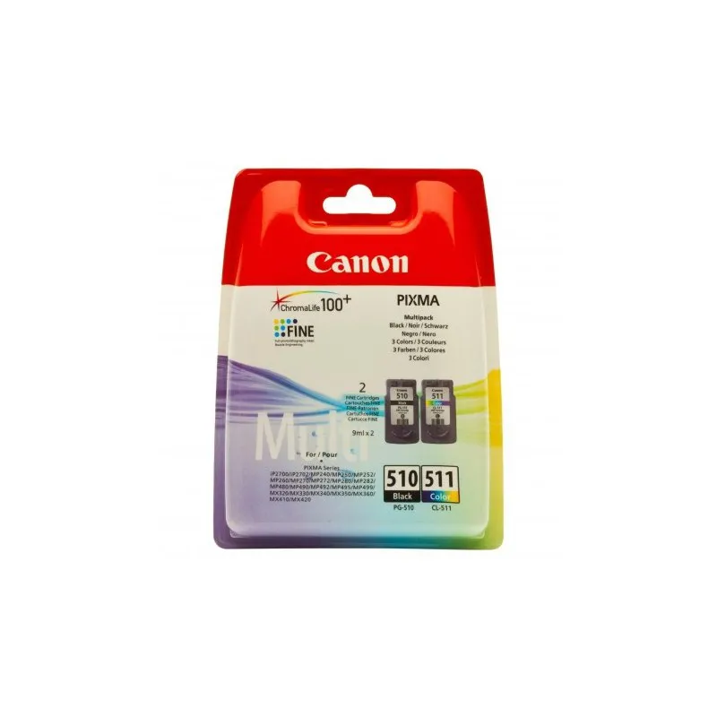 Cartucho inkjet Canon Pack negro varios colores PG-510 + CL-511