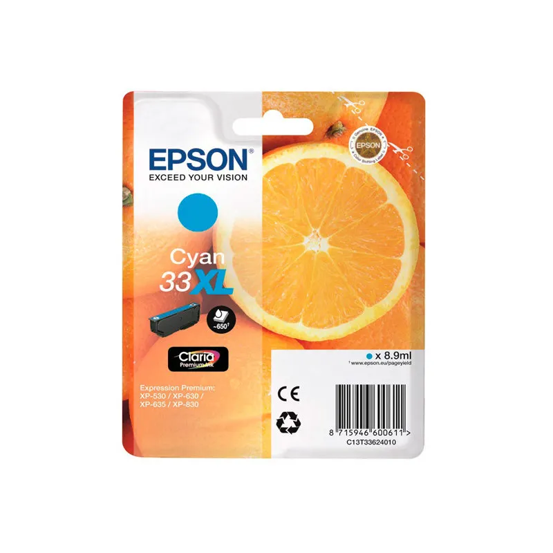 Cartucho Inkjet  Epson T3362 Cian 650 páginas XL