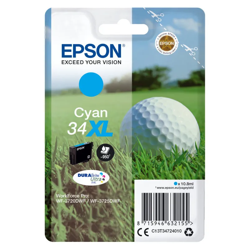 Cartucho Inkjet  Epson T3472 Cian 950 páginas